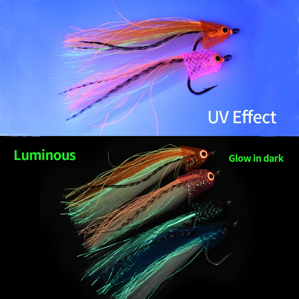 ICERIO 2/4PCS 4/0 # Señuelo de pesca con mosca 3D, Streamer grande, Baitfish, con sillín, Hackle para trucha, Lucio, lubina almizclada, Señuelos de Pesca de Mar - imagen 4