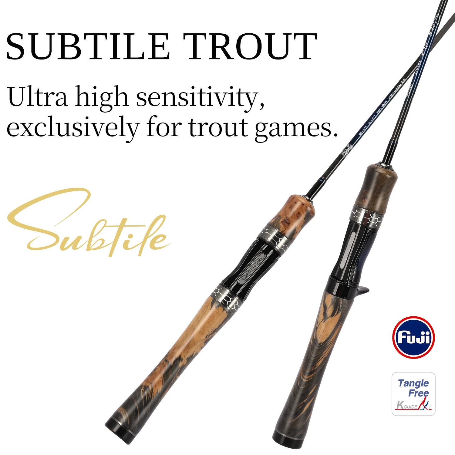 TSURINOYA SUBTILE juego de trucha caña de fundición giratoria guía FUJI 1,60 m 1,68 m 1,83 m UL Power RF caña de pescar de corriente sensible a la acción