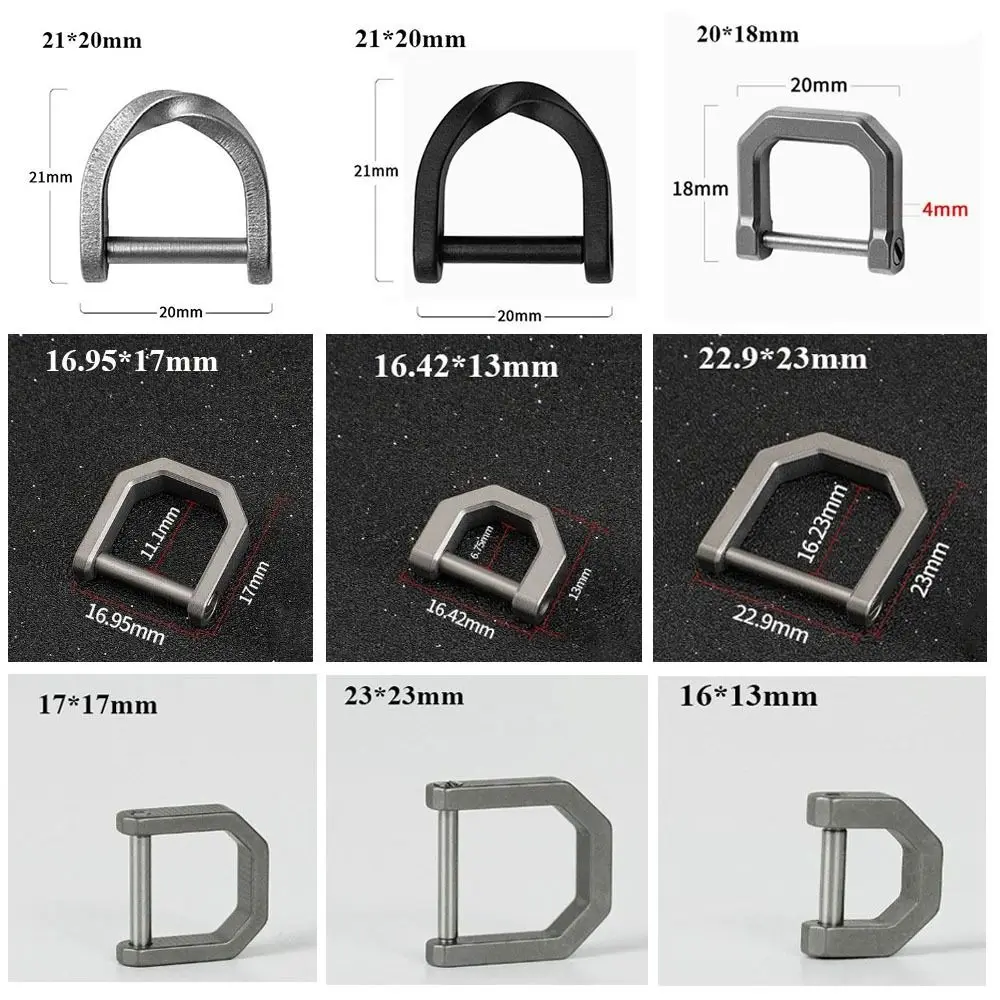 Mosquetón portátil de aleación de titanio de alta calidad, 10 estilos, Mini hebillas de herradura, grillete, llavero, herramienta para exteriores - imagen 5