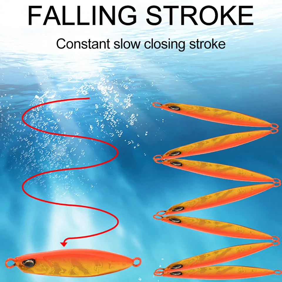 WALK FISH-señuelo de pesca de Metal, 1 unidad, 16g, 21g, 3D, ojo de pez, lentejuelas artificiales, cebo duro, Jigging, agua salada, carpa, Lucio - imagen 4