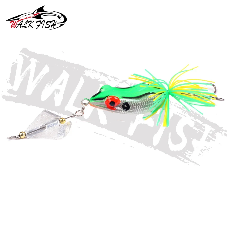 WALK FISH 1 Uds 9g 11g Señuelos de Pesca anzuelos triples Topwater Ray Rana Minnow cebo Crankbait Wobblers ojos 3D aparejos de Pesca - imagen 5