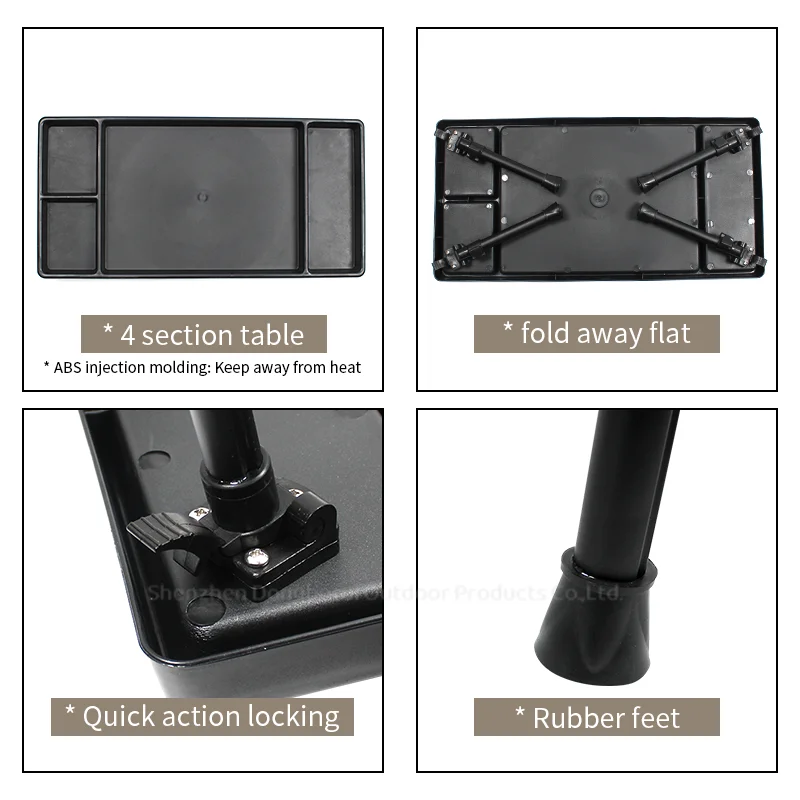 Herramienta de pesca de carpa, mesa Bivvy de plástico de 4 secciones con patas ajustables, herramienta de equipo de aparejos de pesca de método grueso de carpa - imagen 3
