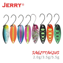 Jerry-kit de señuelos de cuchara de Pesca de latón para agua dulce, cebos pequeños de peso ligero, Señuelos de Pesca de alta calidad, anzuelos individuales
