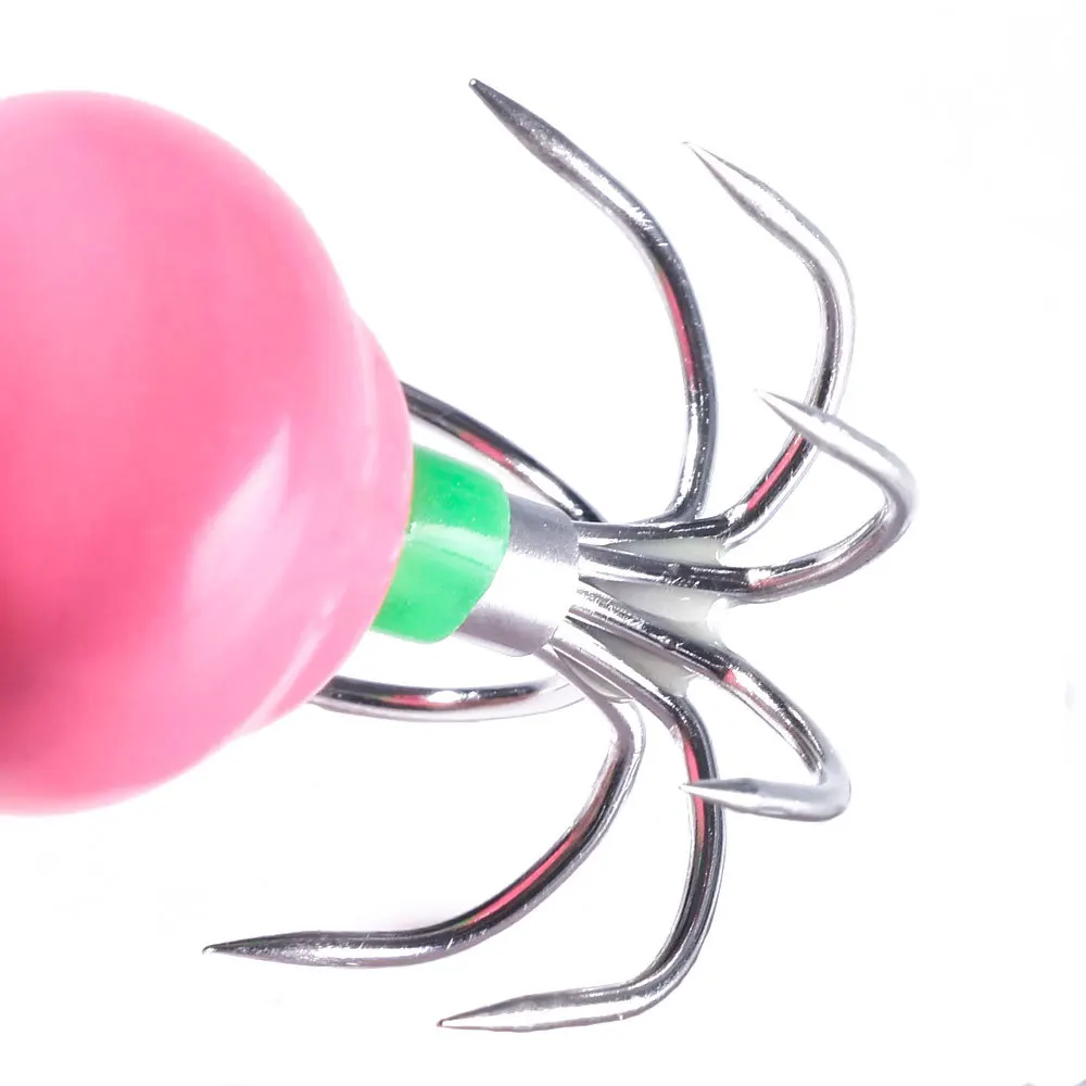 Aguja de calamar en caja de Color luminoso, cebo falso de madera para camarones, anzuelo de pesca de calamar, señuelo biónico para corredor de carretera - imagen 4