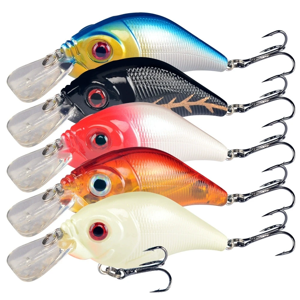 1 Uds ojos 3D 7,5 cm 12g señuelos duros VIB pesca cebo de pececillo anzuelos triples hundimiento Crankbait Wobblers aparejos de pesca