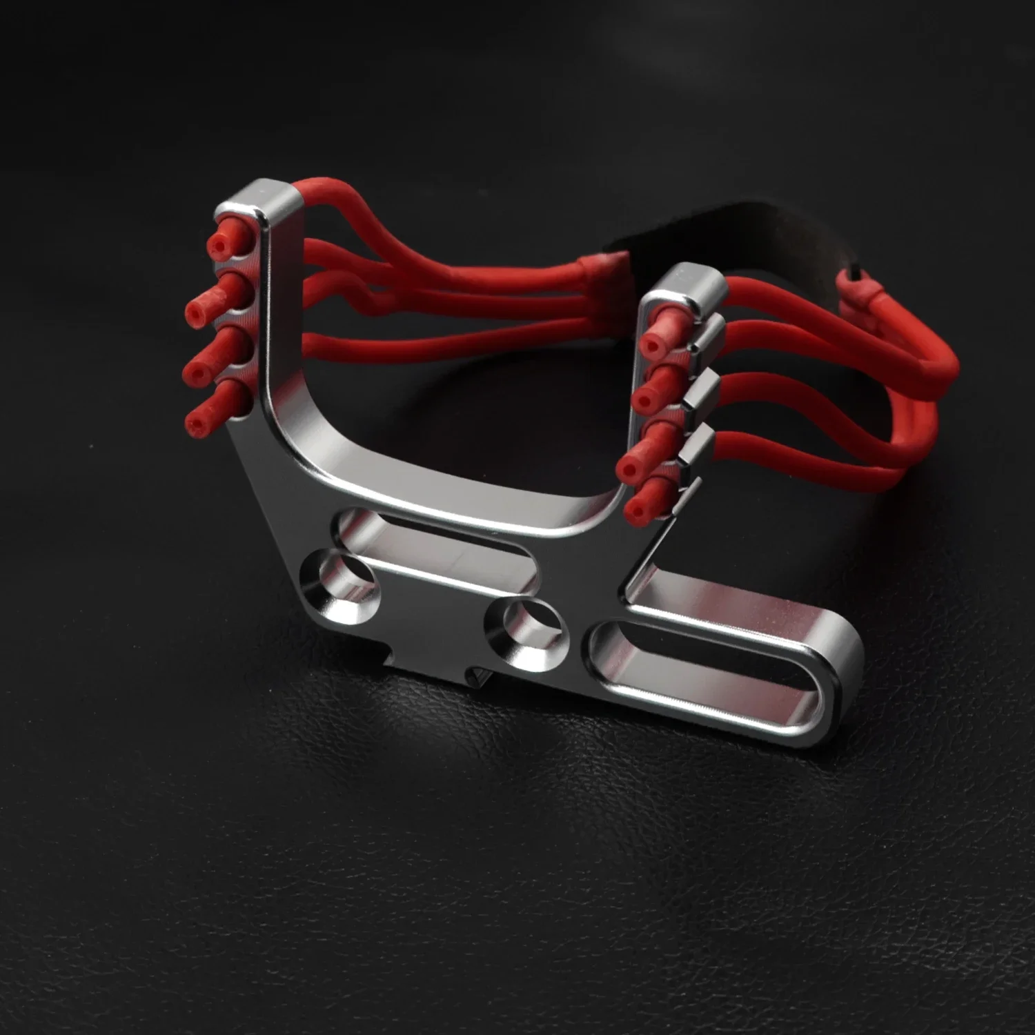 Cabeza de tirachinas de 8 agujeros de aleación de aluminio, accesorios especiales para tirachinas DIY, piezas de tirachinas largas, conjunto de tirachinas - imagen 4