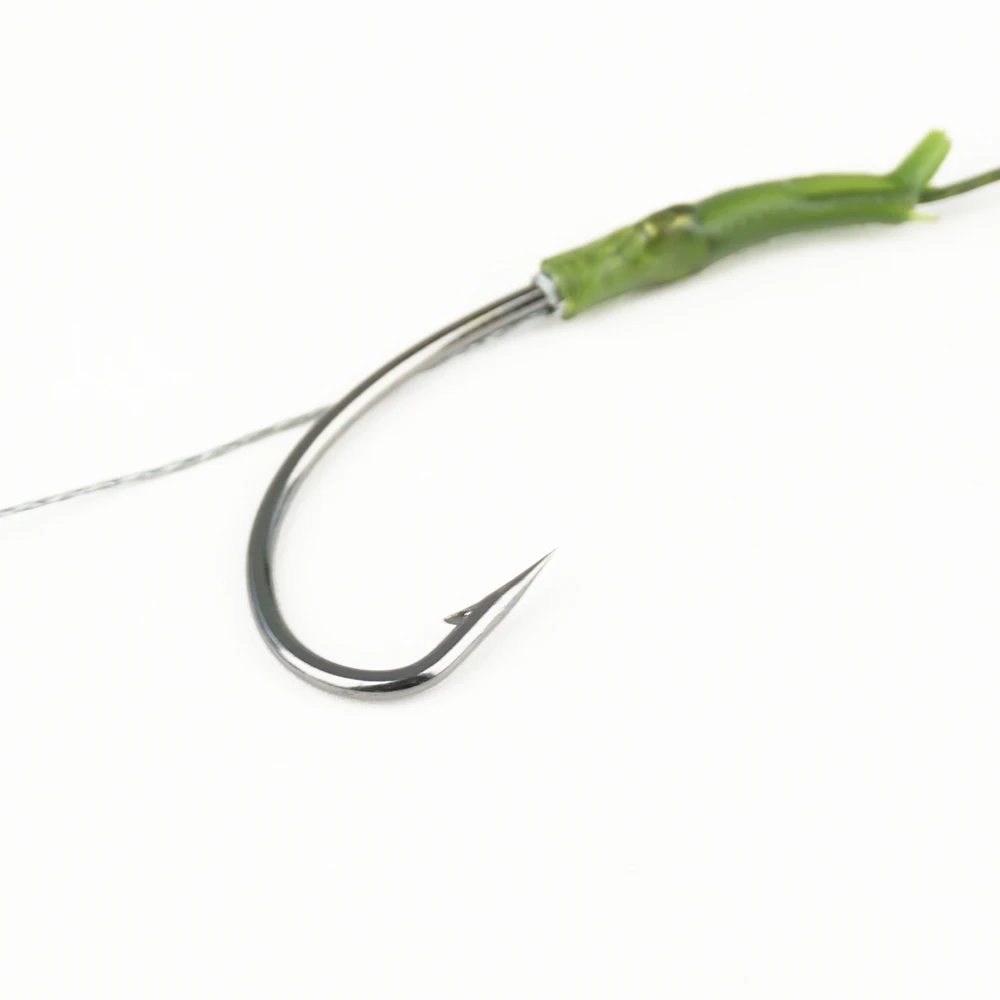 Hirisi-anzuelo de pesca de carpa, 3 uds., con línea recubierta, aparejos de pelo de pesca listos con anzuelo de púas, accesorios de pesca TS108 - imagen 5