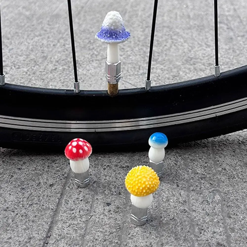 4 Uds. Con cabezal de conversión tapas de válvula de bicicleta tipo seta ajuste Universal cubiertas de válvula de neumático a prueba de fugas reemplazo de decoración - imagen 5