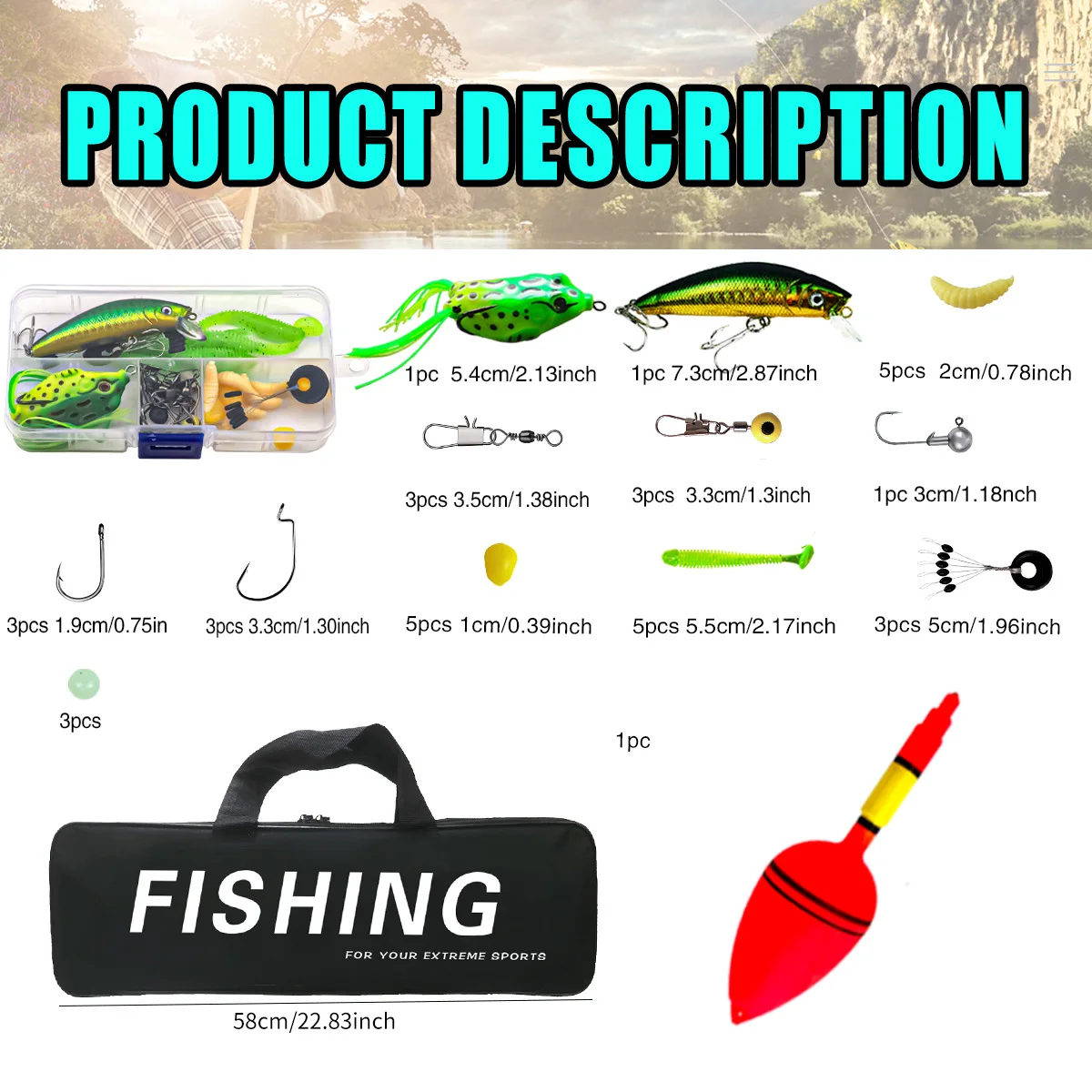 Combo Caña Telescópica y Carrete – Set Pesca en Mar con Señuelos - imagen 4