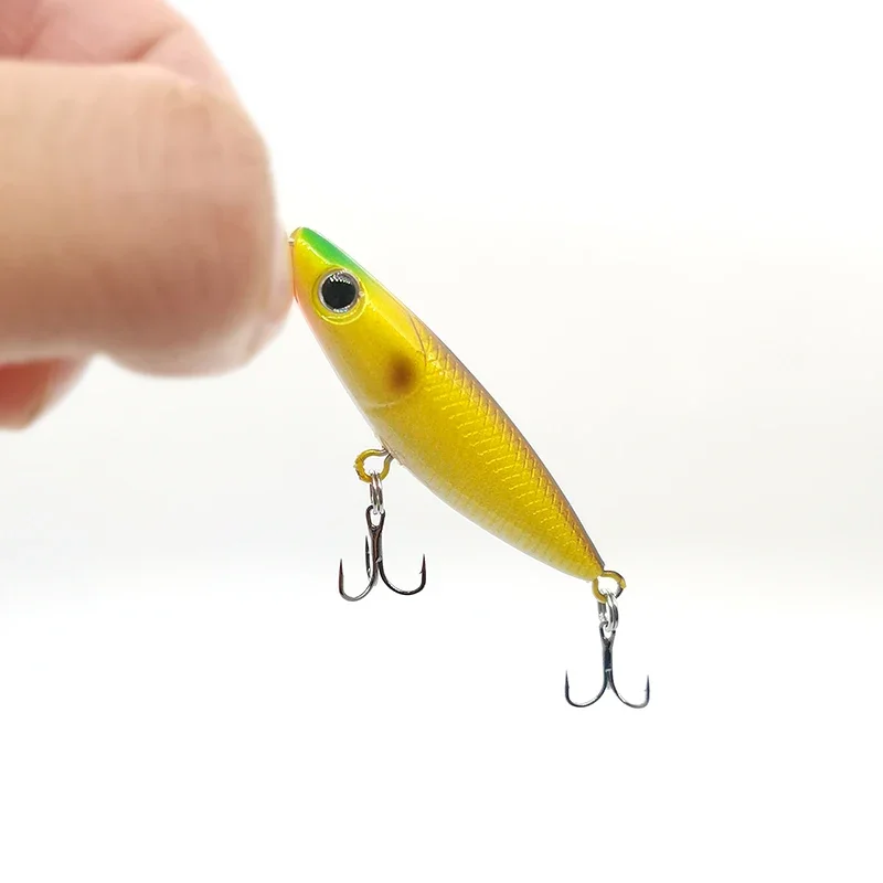 1 Uds 4,3 cm 1,8g señuelo de Pesca con lápiz flotante perros de agua superior cebos duros Wobbler cebo duro Artificial aparejos de Pesca - imagen 4