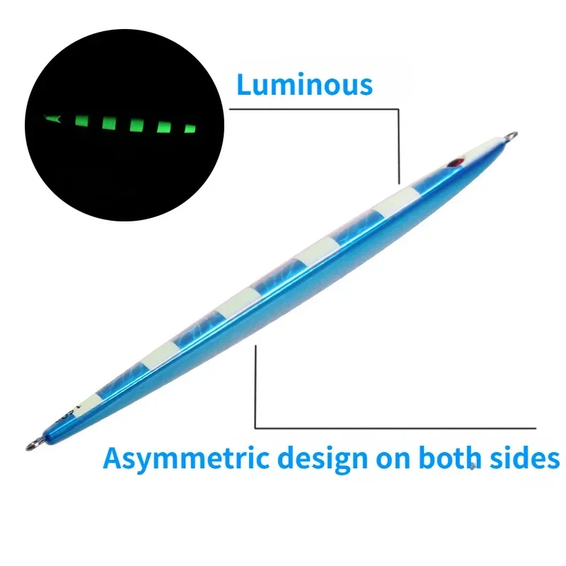 Plantilla de Metal de hundimiento rápido, 100g, 200g, 250g, 300g, 400g, placa de hierro Extra grande para pesca, señuelo duro de curricán de fundición larga, venta al por mayor, 1 ud. - imagen 4