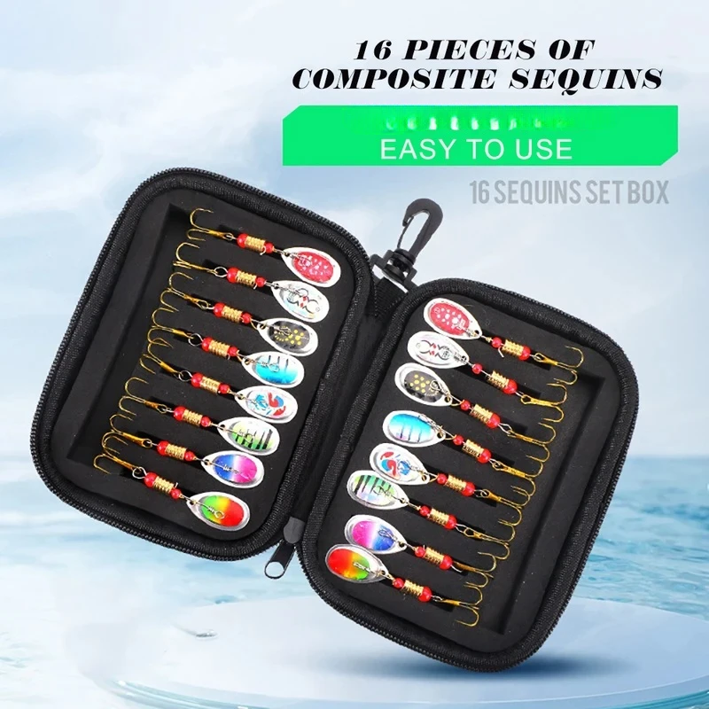 BRAVMACK16pcs cebo giratorio de Metal señuelo de pesca SpinnerBait Artificial para Lucio pesca de trucha con bolsa de pesca - imagen 3