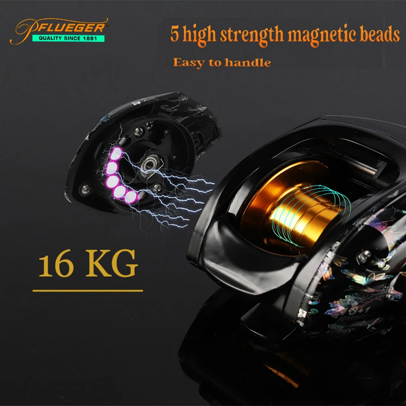 Carrete Pflueger 7,2: 1 carrete de pesca de alta velocidad 16KG resistencia máxima tiro largo agua de mar pesca de invierno - imagen 5