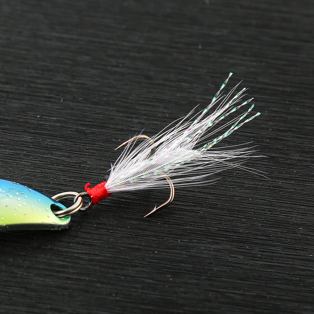 Señuelo láser de arcoíris, Wobblers VIB 5g 8g 17g, plantilla de Metal, Jigging lento/curricán, Wobbler, cuchara de Metal con gancho de plumas, señuelo de pescado - imagen 5
