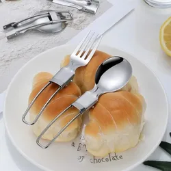 Cubiertos plegables de acero inoxidable 304 para acampar