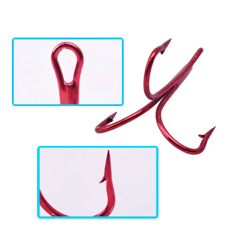 20 unids/lote anzuelo de acero rico en carbono soporte para cebo gancho Color rojo plantilla gran corrosión anzuelos de pesca cebo púa señuelo aparejos WD-333 - imagen 2