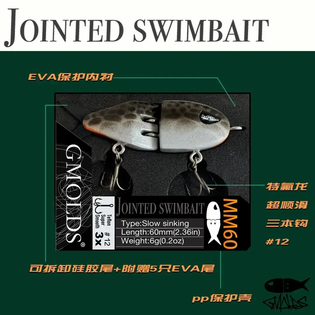 Señuelo con estampado 3D Original MM60, cebo de pesca fino uniforme recogido, cebo de natación para peces pequeños preciso y realista - imagen 5