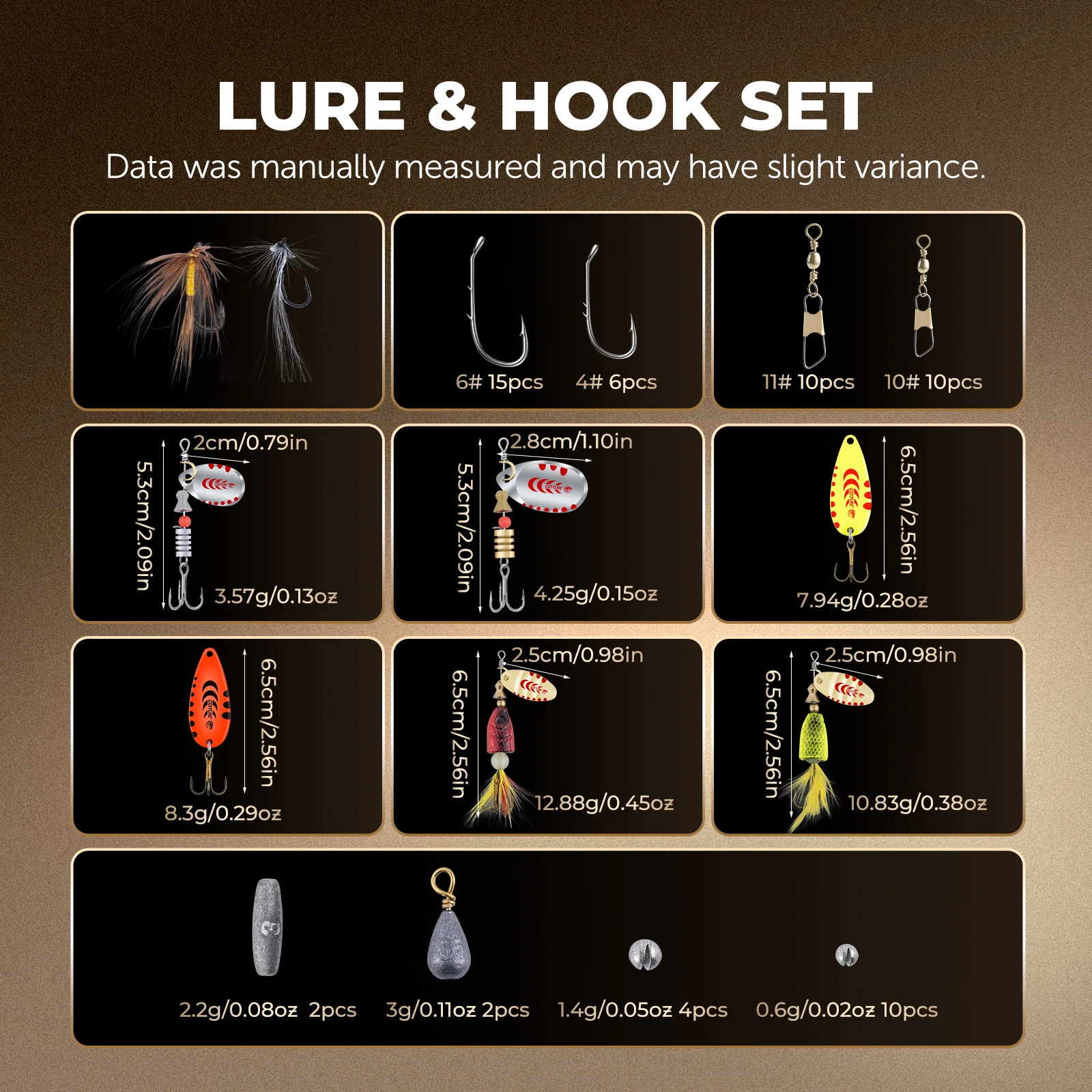 Goture-señuelo de pesca giratorio con cuchara de Metal, Kit de anzuelos para trucha, Lucio, lubina, multiseñuelo, aparejos en capas, equipo profesional