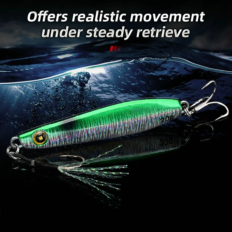 ALLBLUE KAIDO-gabarito de Metal delgado, 20G, 30G, 40G, 60G, cuchara de Jigging, lubina fundida, señuelo de pesca de agua salada, aparejos de cebo Artificial - imagen 5