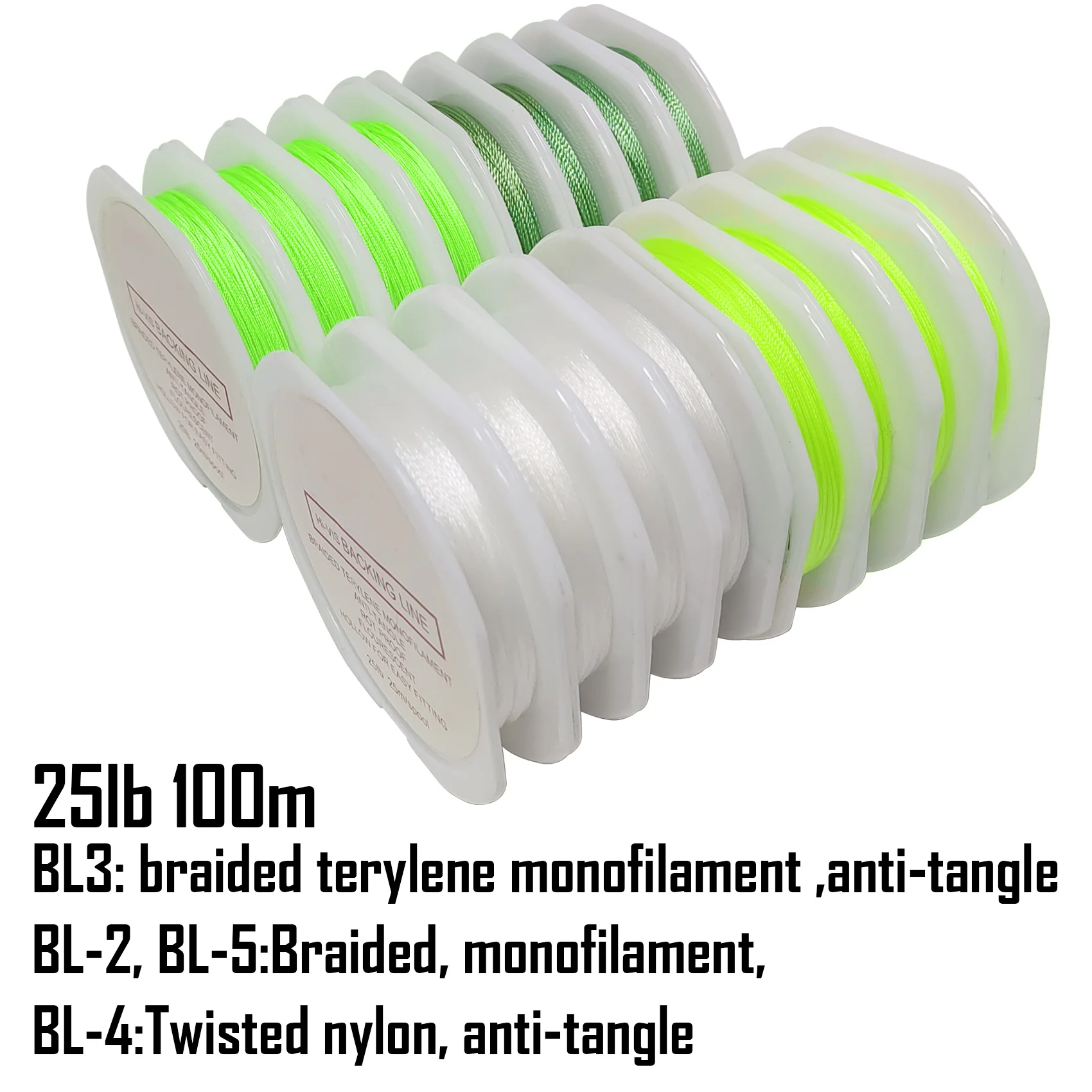 Línea de respaldo Aventik 25lb 100m BL Línea de pesca de terileno trenzado/nylon trenzado - imagen 3