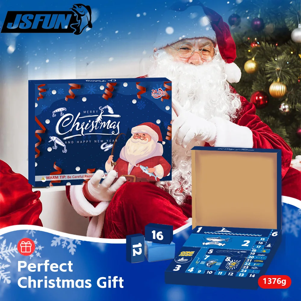 JSFUN-Juego de Señuelos de Pesca, 24 Uds., Combo completo, soporte para caña de pescar, red, señuelos duros suaves, anzuelos de cebos de Metal, caja de aparejos de pesca de regalo - imagen 3