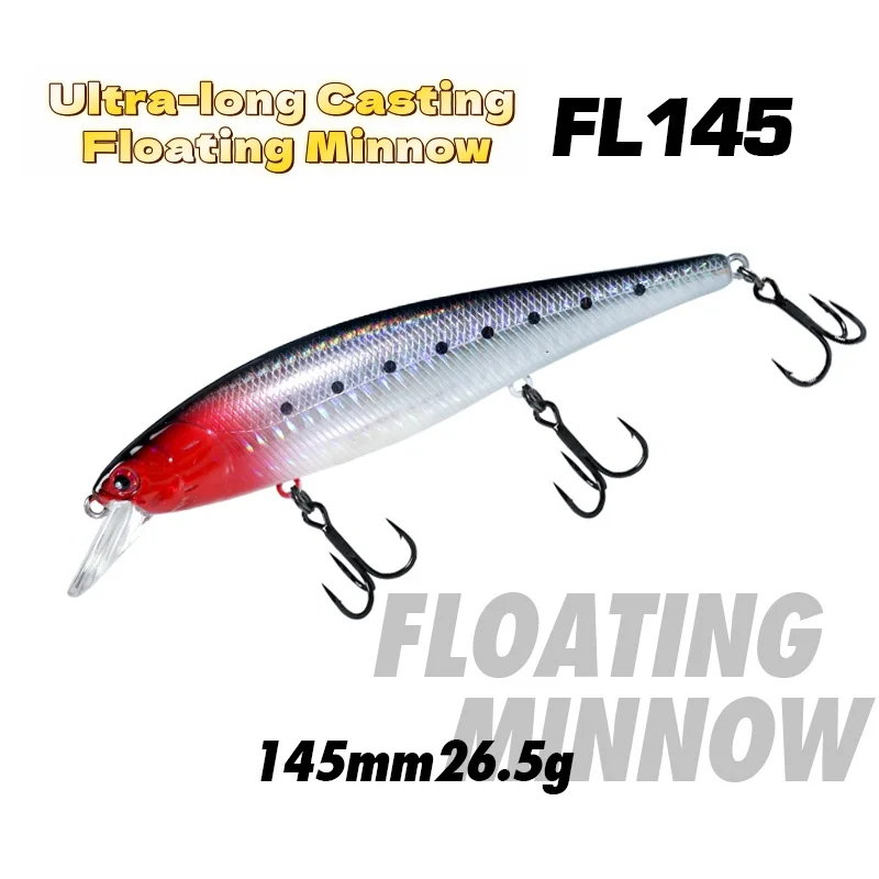 Swolfy Minnow 145F – Señuelo flotante lanzado ultra largo para lubina - imagen 5