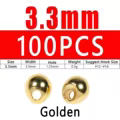100pcs 3.3mm Golden