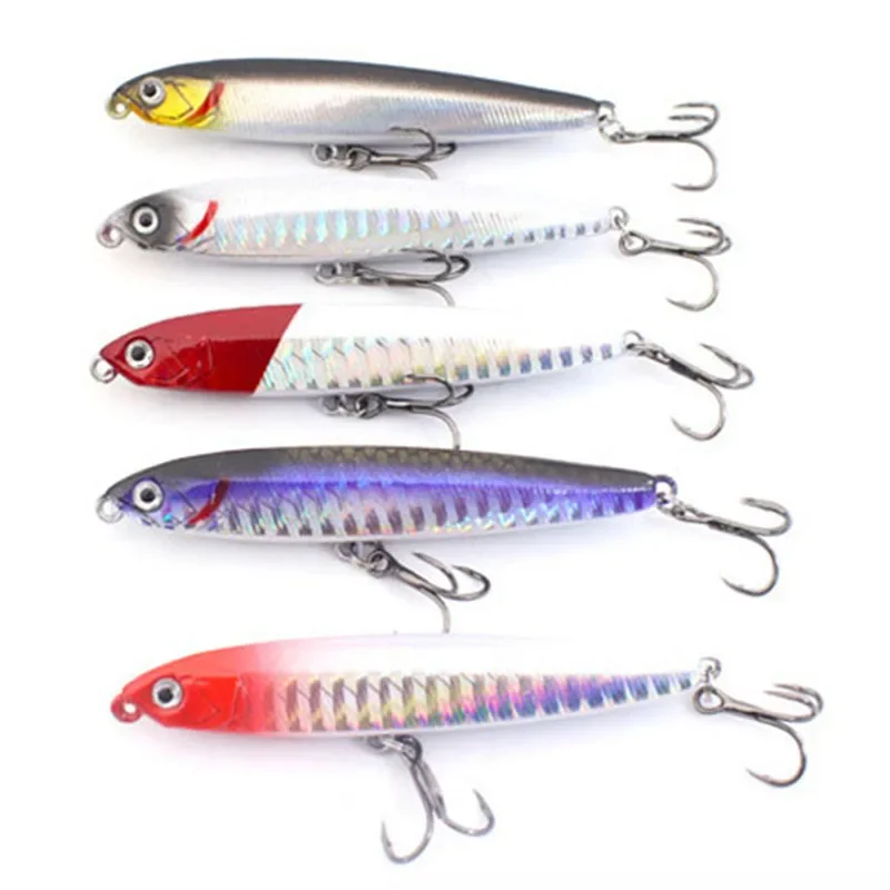 Nuevo señuelo tipo lápiz 10g14g18g 75mm 95mm Minnow Señuelos de pesca cebo duro alta calidad luz vibratoria Jigging Japón aparejos de pesca - imagen 4