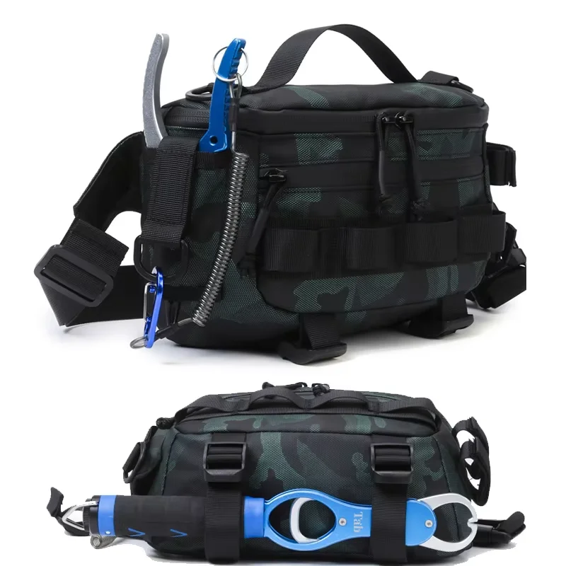Bolso de pecho con señuelo de pesca, riñonera táctica Molle Camo, bolso de hombro para ciclismo al aire libre, escalada, viajes, senderismo - imagen 5