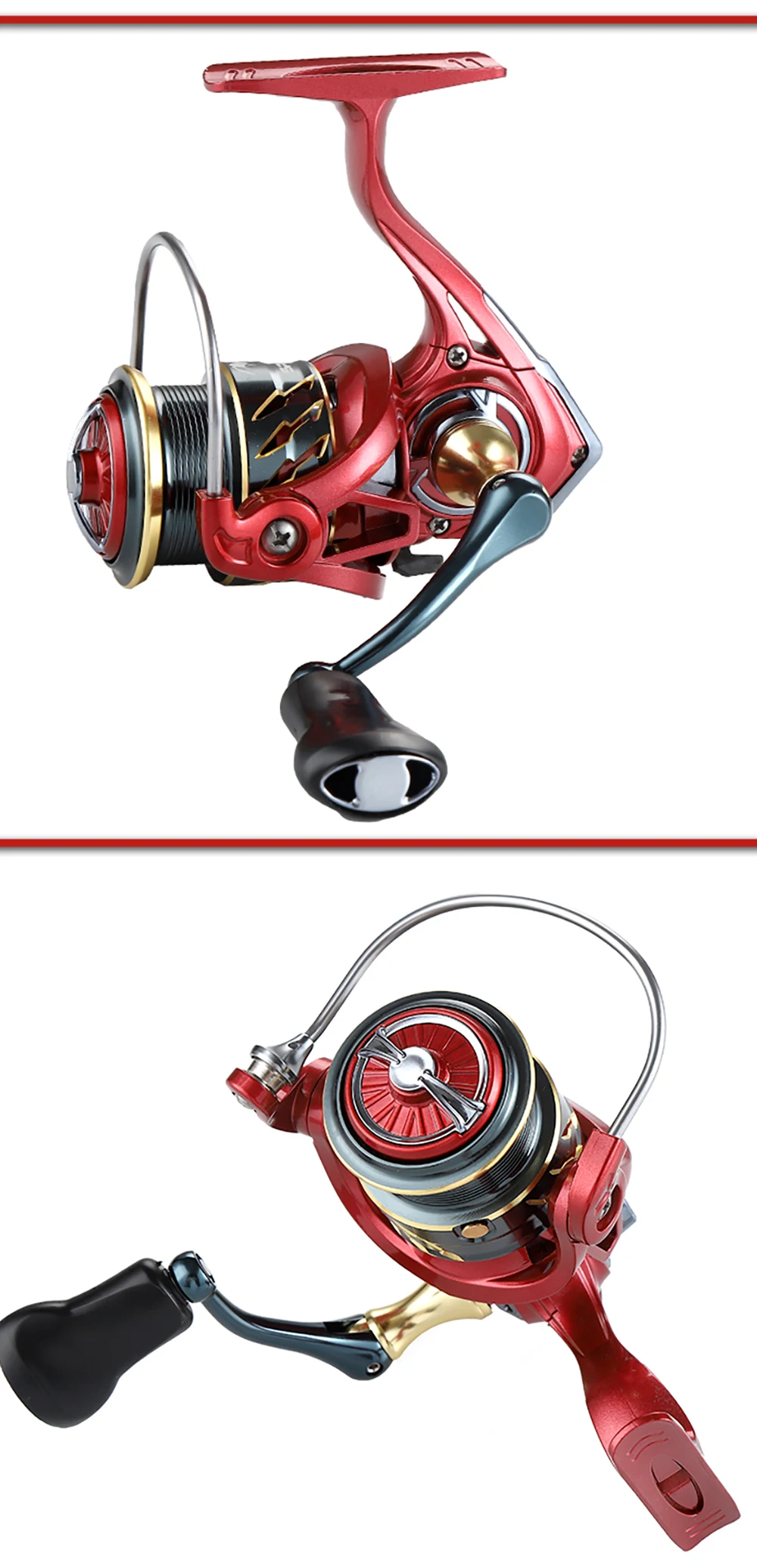 un carrete de pesca de alto rendimiento diseñado para precisión y durabilidad