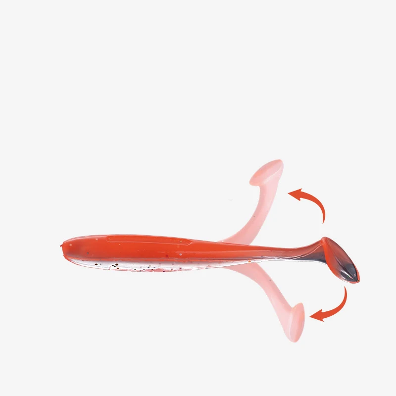 Sea Yolo-señuelo de pesca suave con cola en T, aparejos artificiales de doble Color para pesca de carpa, 5,5 cm/6,2 cm/7,2 cm, 50 unids/lote por paquete - imagen 3