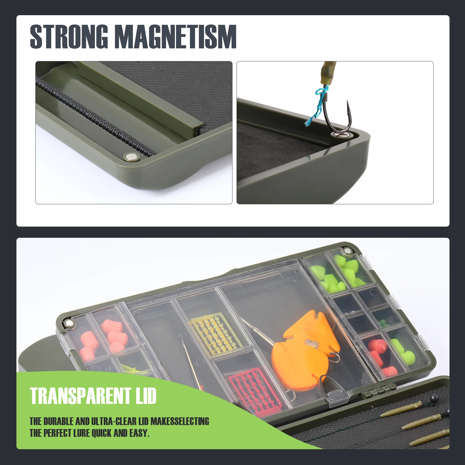 Sougayilang Caja de pesca magnética – Organizador con particiones - imagen 4