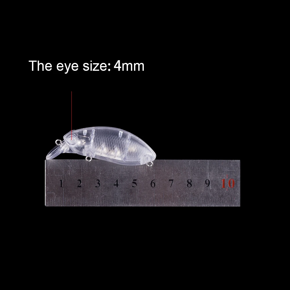 Hanlin-Señuelos de Pesca flotantes sin pintar, cebos de plástico duro, cuerpo transparente, aparejos en blanco Wobbler, 10/20 piezas, 6CM, 8G - imagen 2