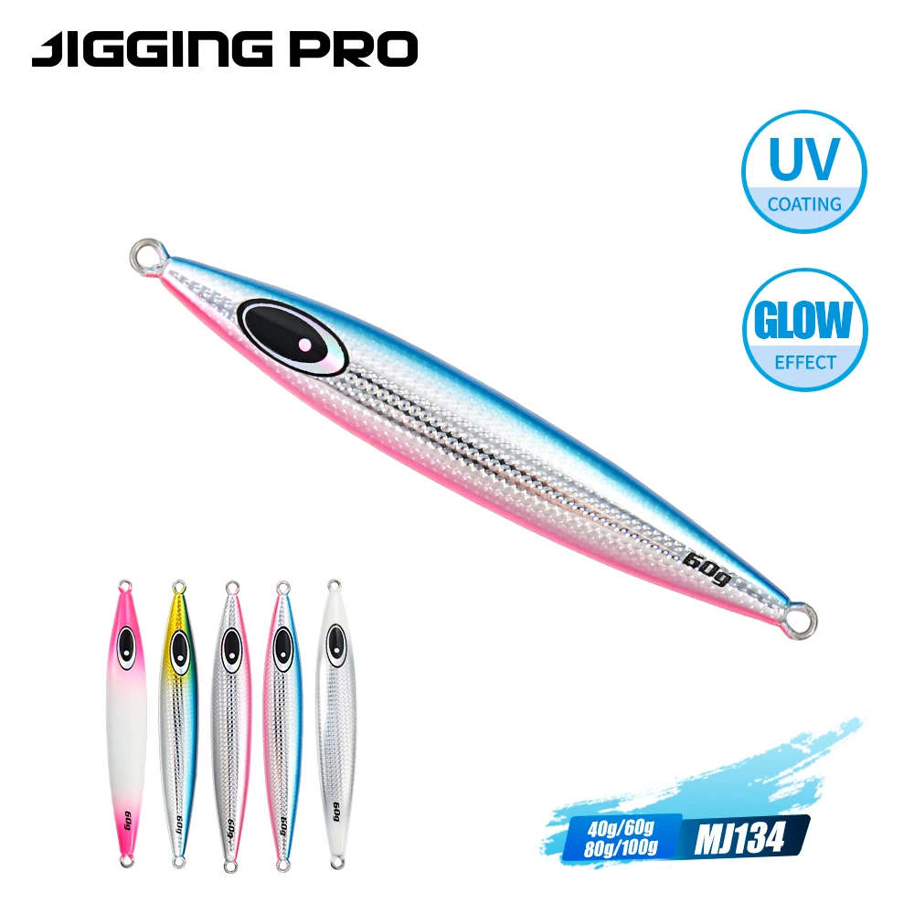 JIGGING PRO nuevo plantilla de Metal de Blatt lento 40g 60g 80g 100g cebo duro de Metal hundimiento Jigging señuelo de pesca de mar