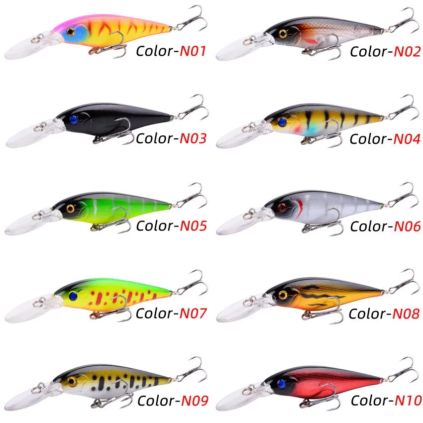 1 Uds Minnow señuelo de Pesca 11cm 10g flotante duro Wobbler cebo Crankbait carpa lubina rayada Pesca aparejos de Pesca SwimBait ganchos - imagen 5