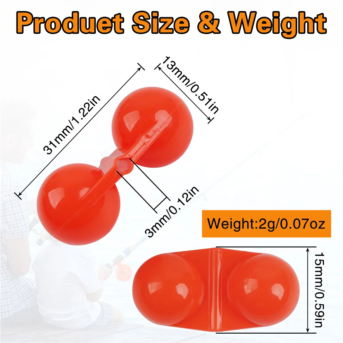 Cuentas de doble sonajero para pesca, aparejo de pesca de Catfishing, atrayentes, accesorio de campana para bagre, Striper, lubina, Pompano, 50/100 piezas - imagen 4