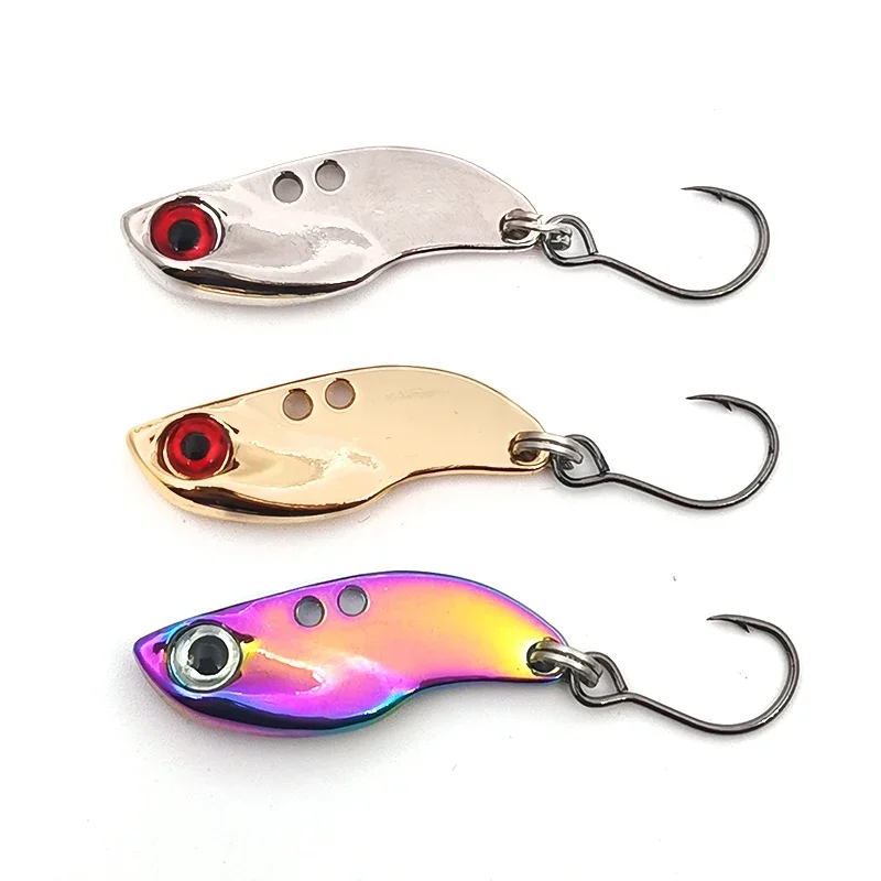 Nueva llegada 1 Uds 2,5/3,5g Mini vib Crankbait señuelo de pesca plomo cobre Metal señuelos cebo duro cuchara cebo Artificial de agua dulce - imagen 2