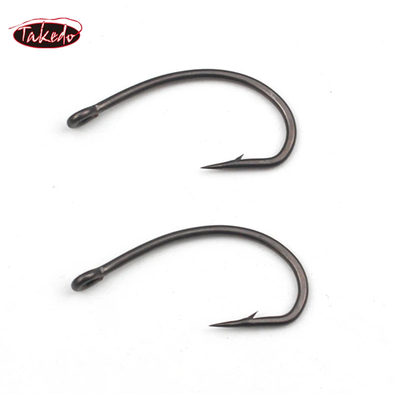 TAKEDO CJ06 50 unids/bolsa 2 #   4 #   6 #   8 #   Anzuelo de púas para pesca de carpa, anzuelo aplanado con revestimiento de alta calidad - imagen 4