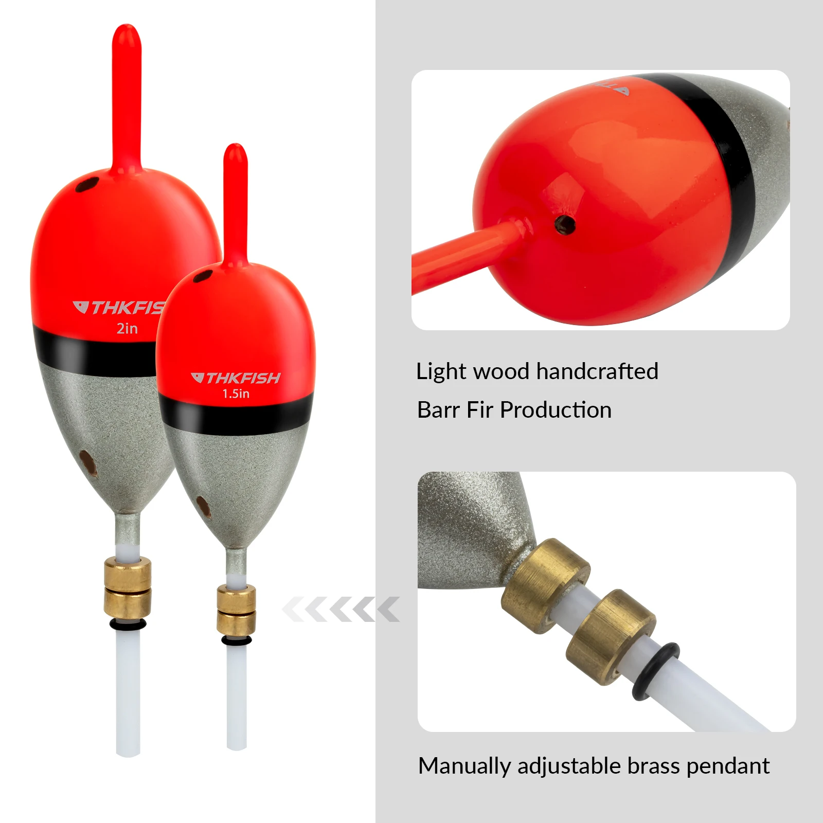 Boya Vertical Bobber flotador deslizante, flotadores de pesca marina, tamaño surtido para la mayoría de tipos de pesca con gomas de fijación, Señuelos de Pesca - imagen 4