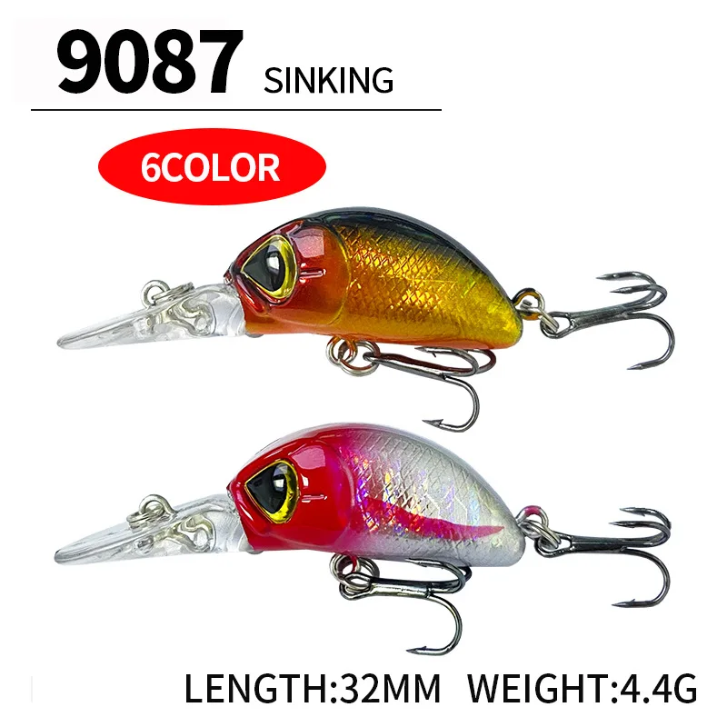 Cebo Ya de carretera con placa de lengua larga que se hunde, cebo falso de 32mm/4,4g, microobjeto de buceo profundo, pesca Ma Kou Bait Guiyu - imagen 3