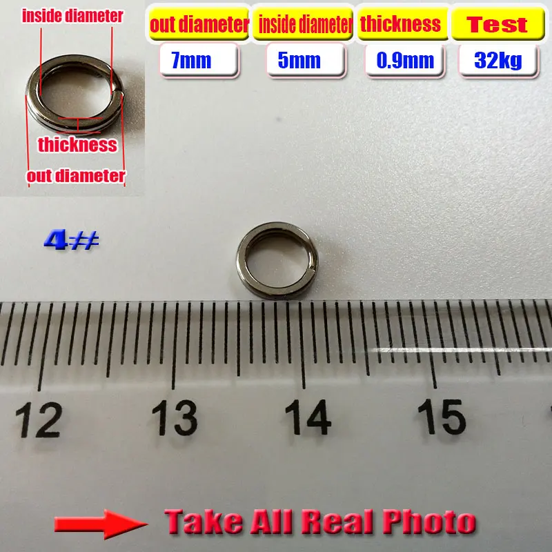 ¡Anillos divididos de pesca 2024HOT 4,5 MM-17,2 MM accesorios de pesca cantidad: 100 unids/lote acero inoxidable 304 de alta calidad elija el tamaño! ! - imagen 4