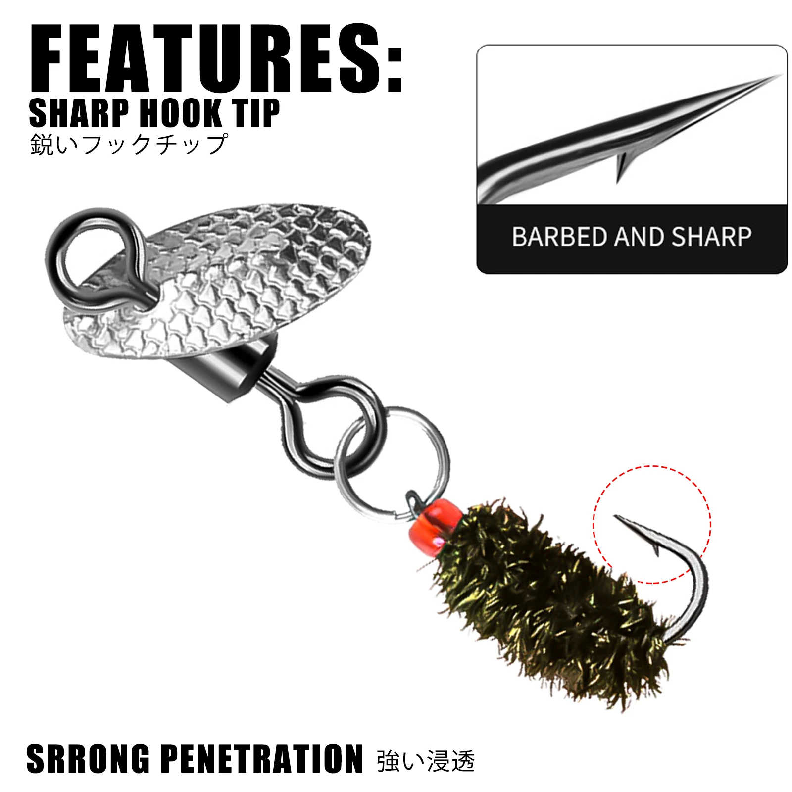 Señuelo para moscas de pesca con mosca, 5 unidades/bolsa, Spinnerbaits, cuchara, mosca Scud para trucha, atado de moscas, Streamer de pesca, atado, señuelo Artificial, Spinners - imagen 2