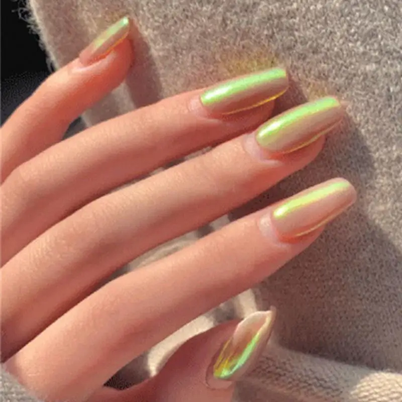 Polvo de espejo mágico de 6 colores, purpurina de uñas de hada Aurora, polvo de purpurina Rosa transparente, accesorios para uñas DIY - imagen 4