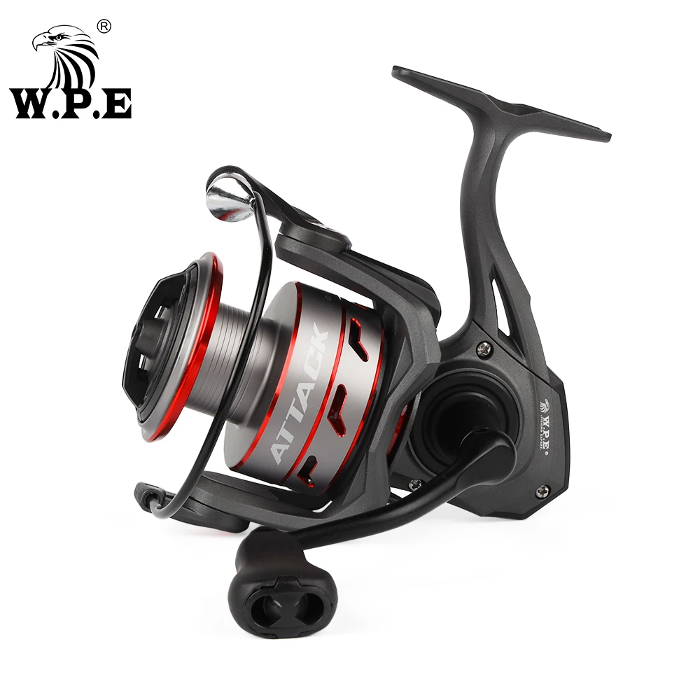 Carrete de pesca giratorio W.P.E AT 2000/3000/4000/5000, carrete de hilo totalmente metálico 7 + 1 BBs 5,1: 1, aparejos de rueda de pesca de alta relación de engranaje