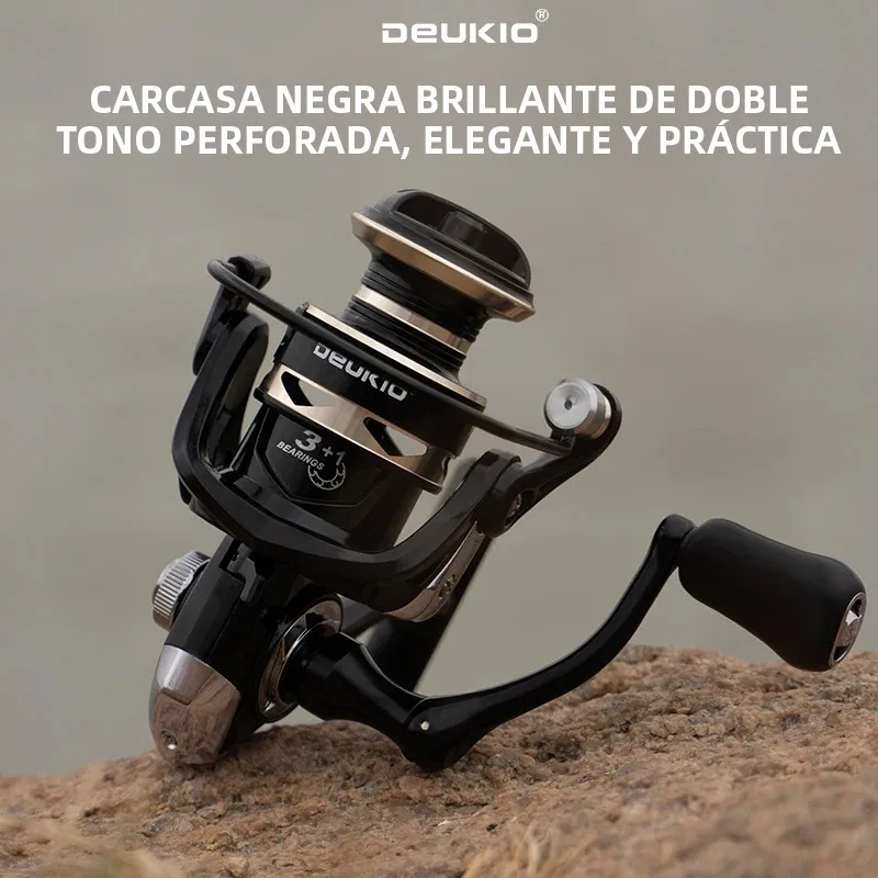 Carrete spinning ultraligero DEUKIO – 5.2:1 y 6kg de arrastre
