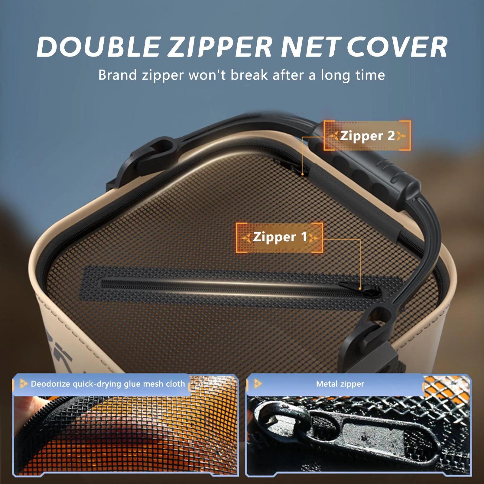 Cubo de pesca de 13L, plegable, portátil, multifuncional, contenedor de cebo vivo para peces, accesorios de pesca, aparejos de pesca - imagen 2