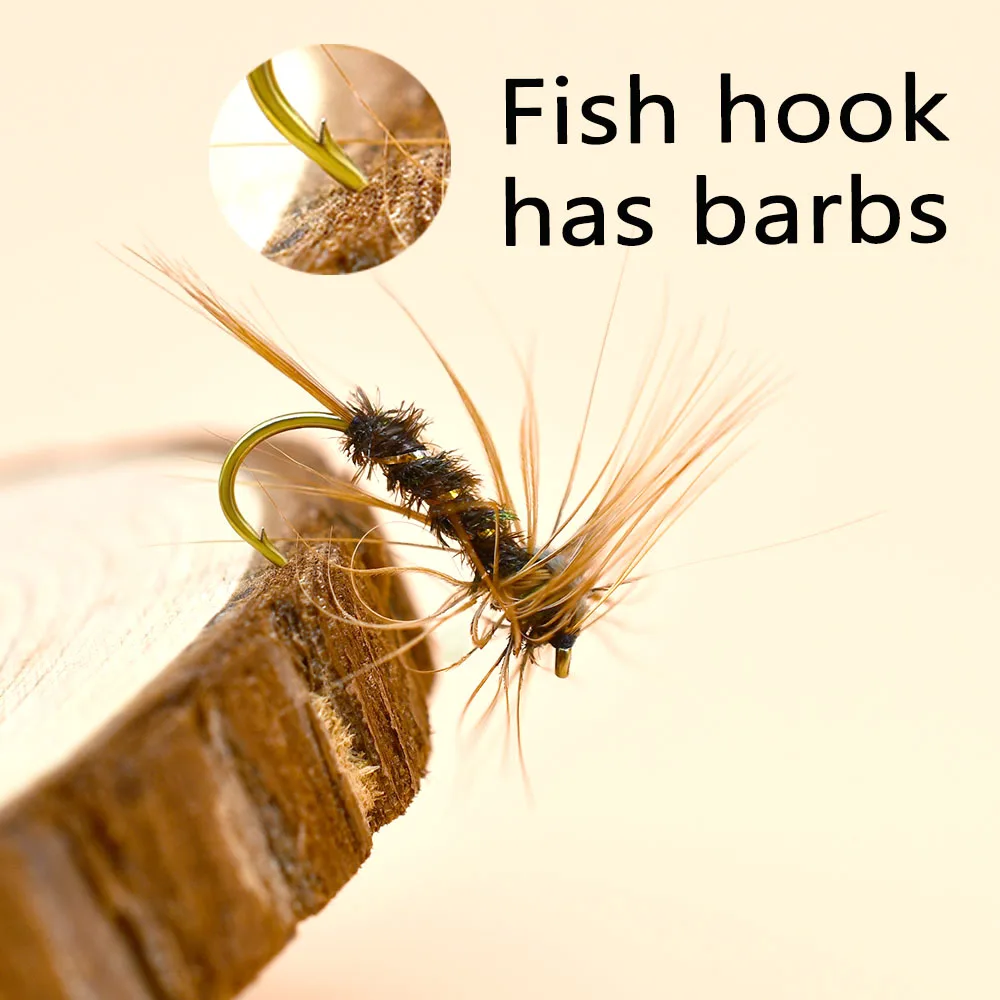 MNFT 10 unidades/paquete 8 #   Moscas de trucha, paracaídas Adams, mosca seca irresible atada con anzuelo de púas de Color bronce, cebo de pesca Steelhead - imagen 4