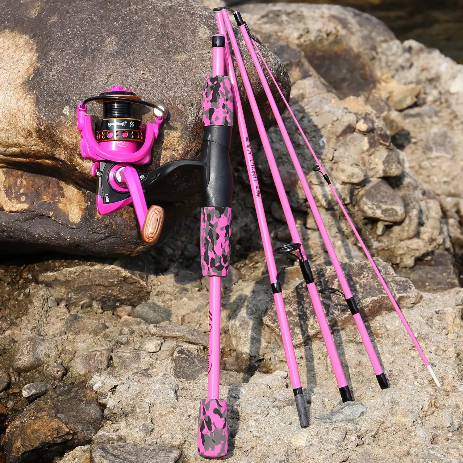 Sougayilang-caña y carrete de Pesca giratorios, Kit completo de mango Eva, combo de carrete para Pesca de agua dulce, 1000-3000 - imagen 4