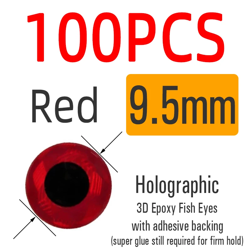 9.5mm Red 100pcs