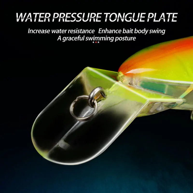 Señuelos de pesca 24cm/44g cebo Artificial duro ojos 3D pesca Wobblers faldas de calamar señuelo duro palo cebo - imagen 3